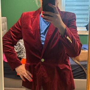 Velvet Burgundy Blazer
